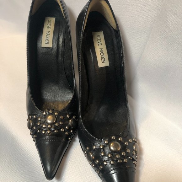 Steve Madden Black Heels 4 inch heel Size 7 - Picture 2 of 4